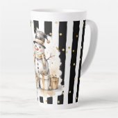 Tasse Latte Groß Snowman and Stripes Var04 カフェラテマグ (右アングル)