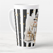 Tasse Latte Groß Snowman and Stripes Var04 カフェラテマグ (左アングル)