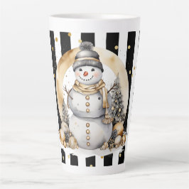 Tasse Latte Groß Snowman and Stripes Var06 カフェラテマグ
