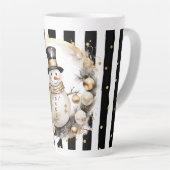 Tasse Latte Groß Snowman and Stripes Var07 カフェラテマグ (右アングル)