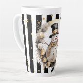 Tasse Latte Groß Snowman and Stripes Var07 カフェラテマグ (左アングル)