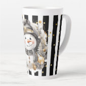 Tasse Latte Groß Snowman and Stripes Var08 カフェラテマグ (右アングル)