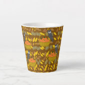 Tasse Latte Hibou et Citrouilles d'Automne カフェラテマグ (正面)