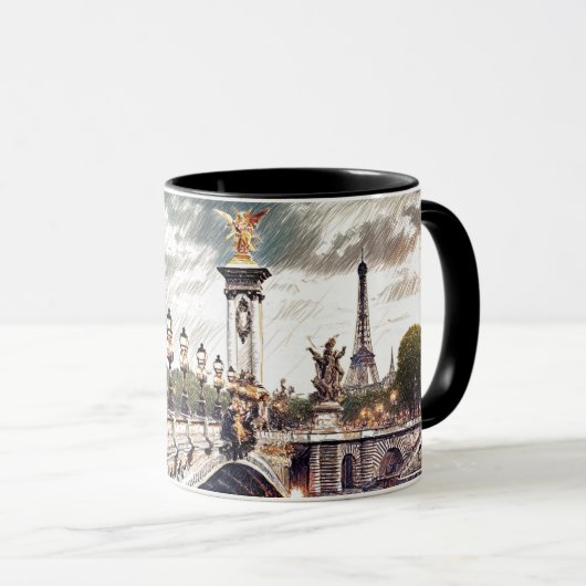 Tasse, le pont Alexandre III à Paris マグカップ (正面右)