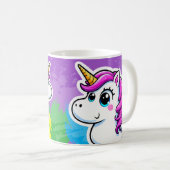 Tasse Licorne cartoon arc en ciel  コーヒーマグカップ (正面右)