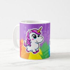 Tasse Licorne cartoon arc en ciel コーヒーマグカップ
