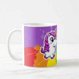 Tasse Licorne cartoon arc en ciel コーヒーマグカップ