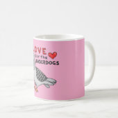 Tasse „Love for the Underdogs“ – Stadttauben-Motiv コーヒーマグカップ (正面右)