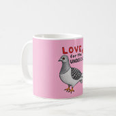 Tasse „Love for the Underdogs“ – Stadttauben-Motiv コーヒーマグカップ (正面左)