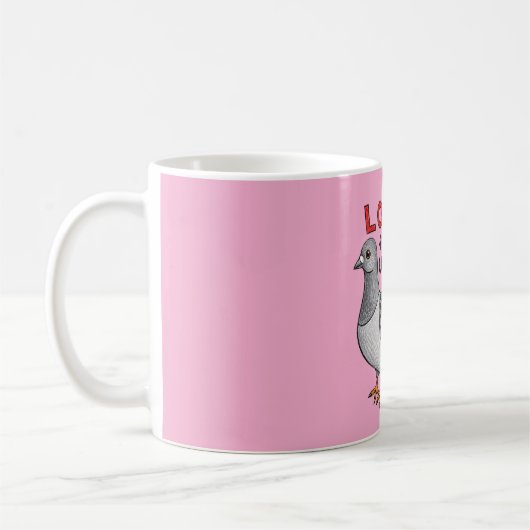 Tasse „Love for the Underdogs“ – Stadttauben-Motiv コーヒーマグカップ (左)