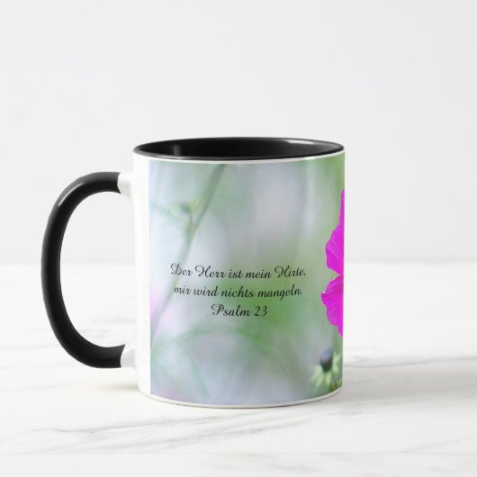Tasse mit Cosmea-Blüte und Psalm マグカップ (左)