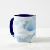Tasse mit hellblauen Wolkendesign 350ml マグカップ (正面左)