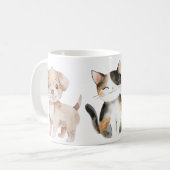 Tasse mit Hund, Katze und Huhn コーヒーマグカップ (正面左)