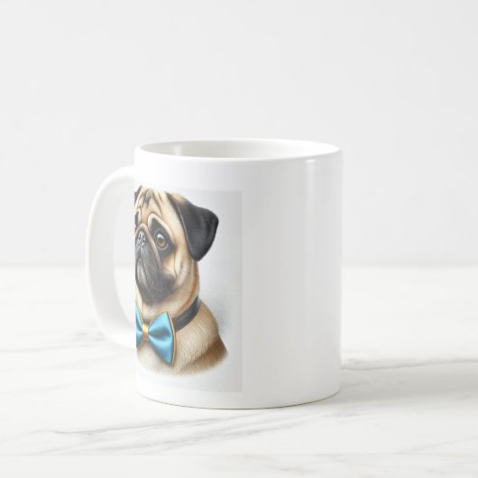 Tasse mit Mops コーヒーマグカップ (正面左)