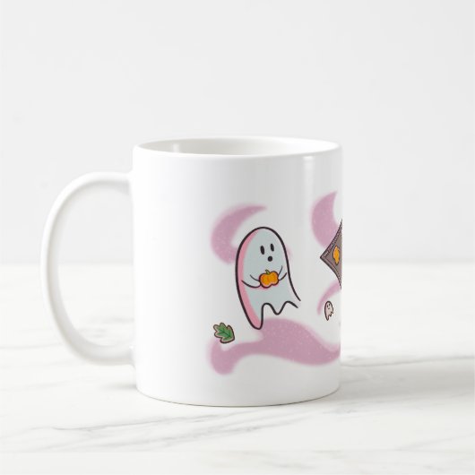 Tasse mit süßen Geistern die Kekse essen コーヒーマグカップ (左)