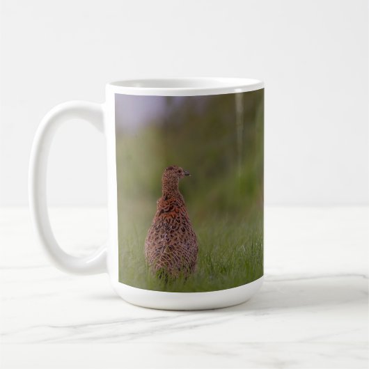 Tasse mit süßer Fasanenmutter und Kinder コーヒーマグカップ (左)