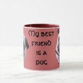 Tasse "Mops" rot マグカップ (中央)