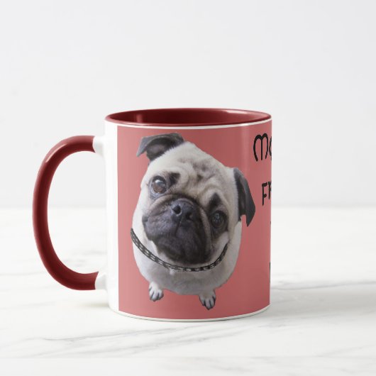 Tasse "Mops" rot マグカップ (左)