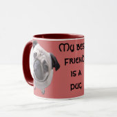 Tasse "Mops" rot マグカップ (正面左)