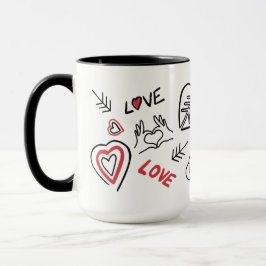 Tasse motifs graffitis cœurs love マグカップ