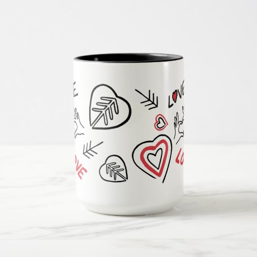 Tasse motifs graffitis cœurs love マグカップ (中央)