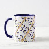 Tasse MUG 11 oz avec superbe design bleu et jaune マグカップ (左)