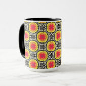 Tasse MUG 15 oz superbe design rouge jaune et noir マグカップ (正面左)