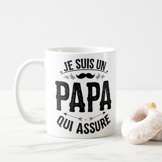 Tasse / Mug Fête des Pères - un Papa qui Assure コーヒーマグカップ (ドーナツ)