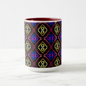 Tasse MUG Jimette Design bleu jaune rouge マグカップ (中央)