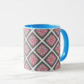 Tasse MUG Jimette Design Gris rouge bleu マグカップ (正面右)