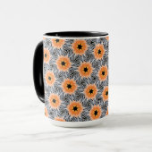 Tasse MUG Jimette Design orange blanc noir マグカップ (正面左)