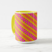 Tasse MUG Jimette Design rose orange blanc マグカップ (正面左)