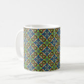 Tasse MUG Jimette Design vert bleu et orange コーヒーマグカップ (正面左)