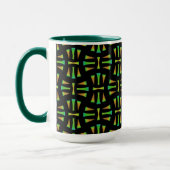 Tasse MUG Jimette Design vert orange et noir マグカップ (左)