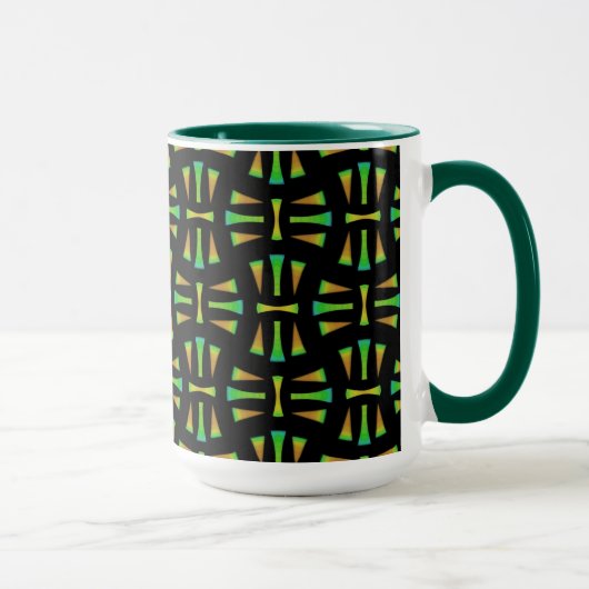 Tasse MUG Jimette Design vert orange et noir マグカップ (右)