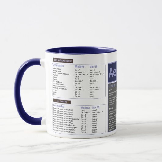 Tasse mug raccourcis clavier After effect マグカップ (左)