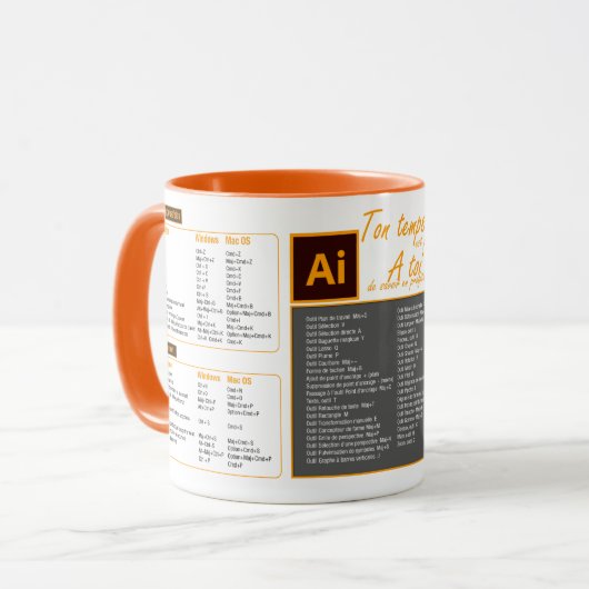 Tasse mug raccourcis clavier Illustrator マグカップ (正面左)