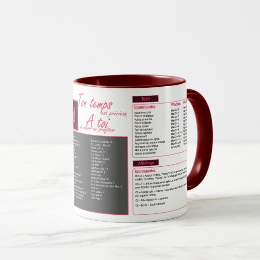 Tasse mug raccourcis clavier Indesign マグカップ (正面右)
