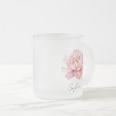 Tasse / Mug transparent Pivoine Rose Personnalisé フロストグラスマグカップ (正面右)
