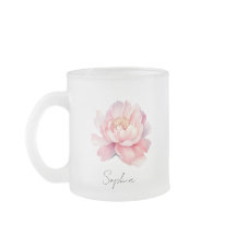 Tasse / Mug transparent Pivoine Rose Personnalisé