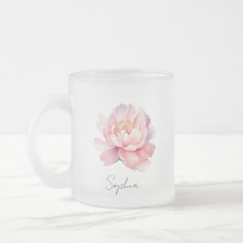 Tasse / Mug transparent Pivoine Rose Personnalisé フロストグラスマグカップ