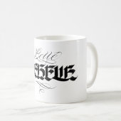 Tasse mugs belle rebelle calligraphie  コーヒーマグカップ (正面右)