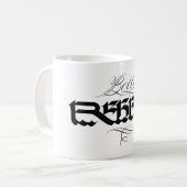 Tasse mugs belle rebelle calligraphie  コーヒーマグカップ (正面左)