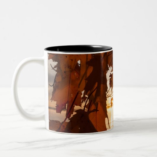 tasse photo feuilles d'érable ツートーンマグカップ (左)