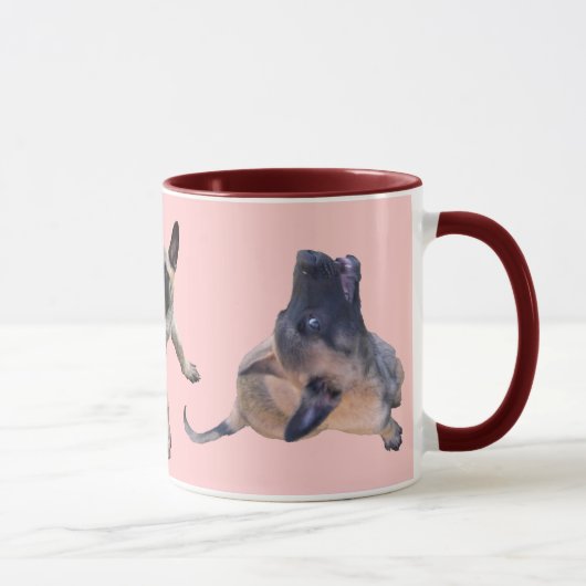 tasse puppy malinois rose マグカップ (右)