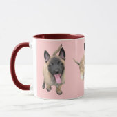 tasse puppy malinois rose マグカップ (左)