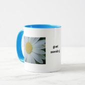 Tasse weisse Margerite: good morning マグカップ (正面左)