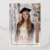 Tassel Arch Foil Graduation Announcement 箔招待状 (正面)