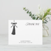 Tassel Black Bow Graduation Party Thank You Note (スタンド正面)