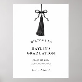 Tassel Black Bow Graduation Party Welcome ポスター